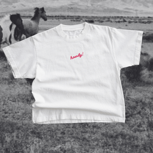 "Howdy!" Tee in Ivory