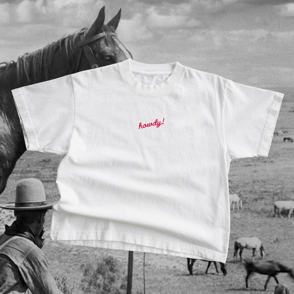 "Howdy!" Tee in Ivory