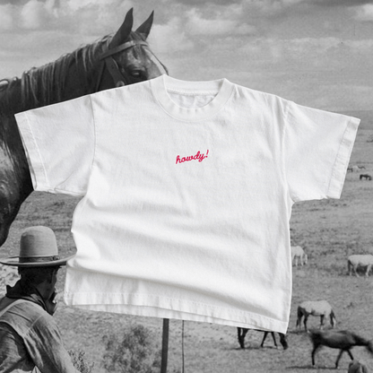 "Howdy!" Tee in Ivory