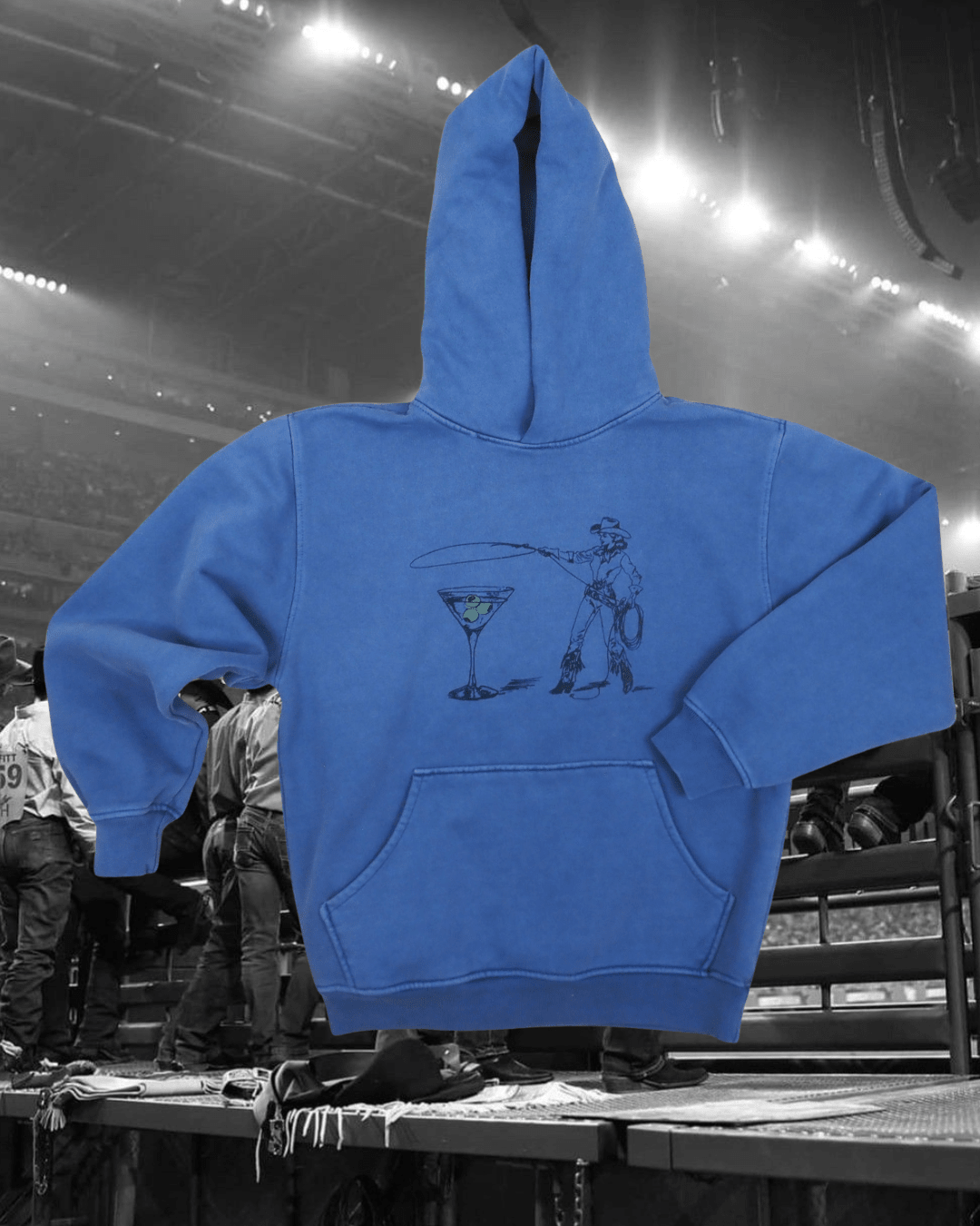 "Montana Martini" Hoodie in Blue