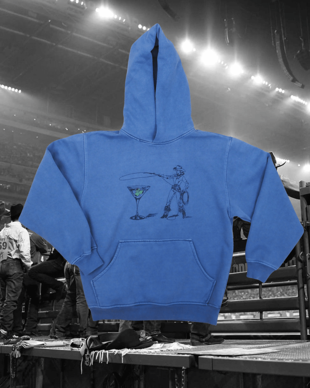 "Montana Martini" Hoodie in Blue