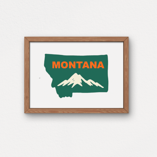 "Montana Mountain" Small Poster