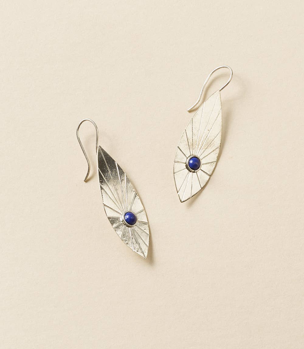 Full Moon Drop Earrings - Silver