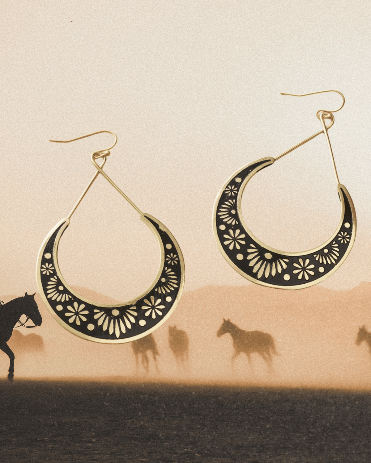 Crescent Moon Hoop Earrings