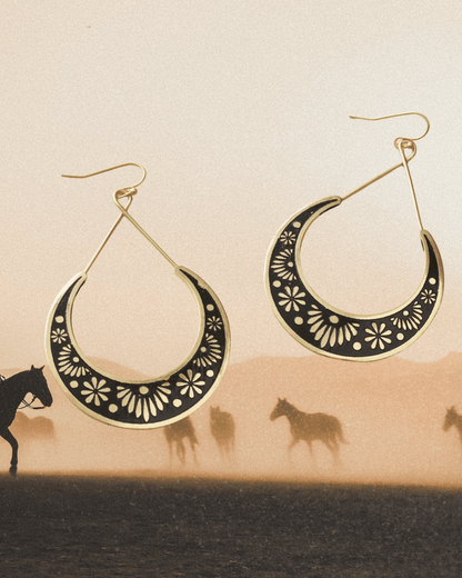 Crescent Moon Hoop Earrings