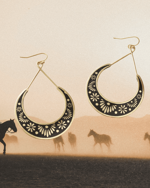 Crescent Moon Hoop Earrings