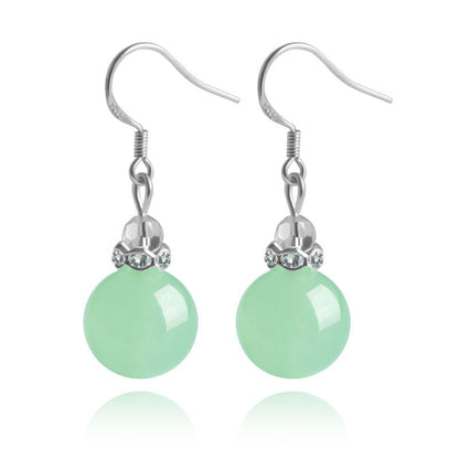 Natural Jadeite Bead Earrings