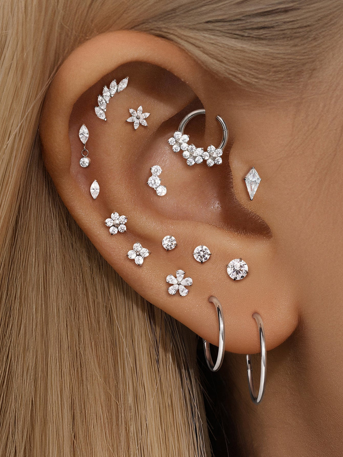 KOSINER Titanium Simple Flat Back Stud