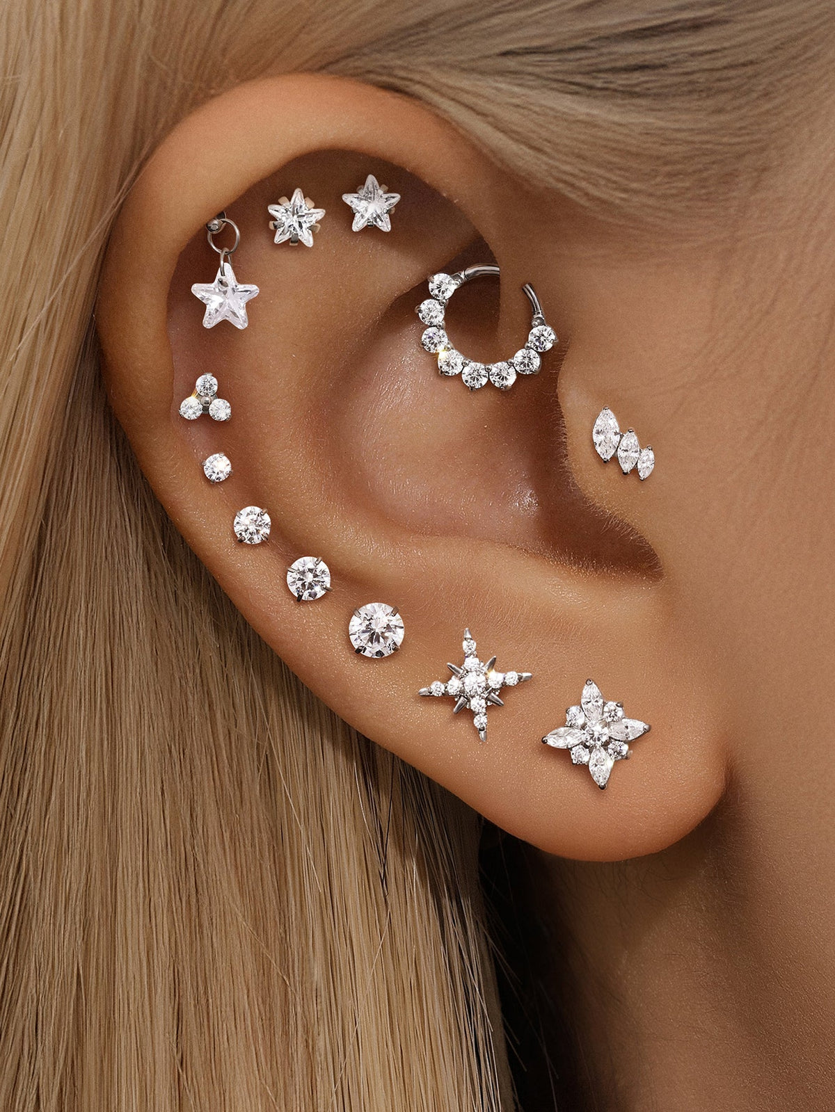 KOSINER Titanium Simple Flat Back Stud