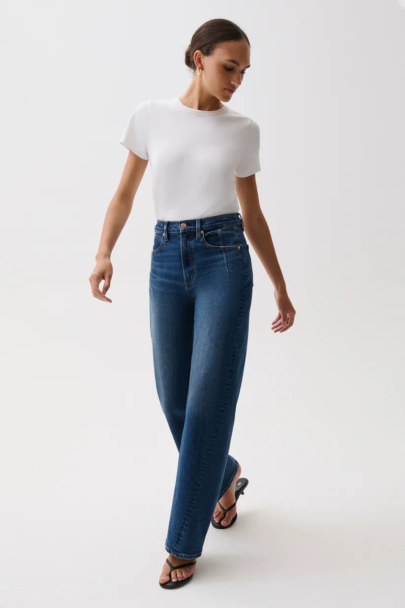 Kyra High Rise Bowed Wide Leg- Inkwell