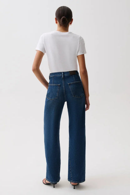 Kyra High Rise Bowed Wide Leg- Inkwell