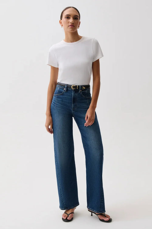 Kyra High Rise Bowed Wide Leg- Inkwell