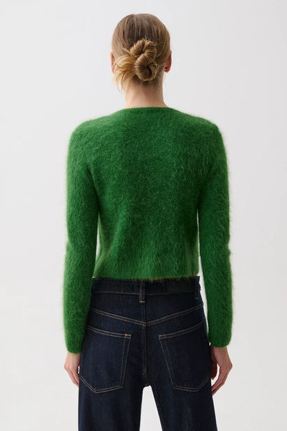 Yara Alpaca Blend Shrunken Cardigan - Vivd Moss