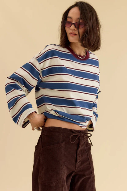 Salinas Easy Long Sleeve Tee- Cove Stripe