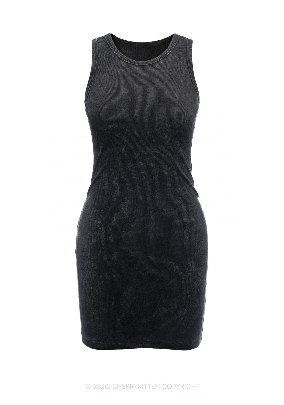 Plain Y2K Washed Tank Dress Cherrykitten