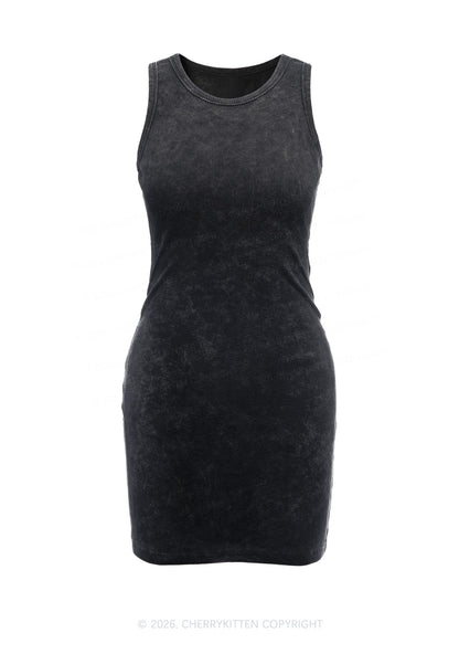 Plain Y2K Washed Tank Dress Cherrykitten