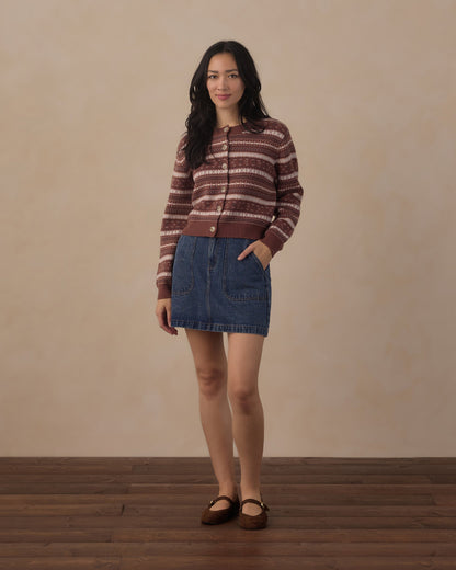 Cheyene Cardigan- Mulberry Multi-Stripe