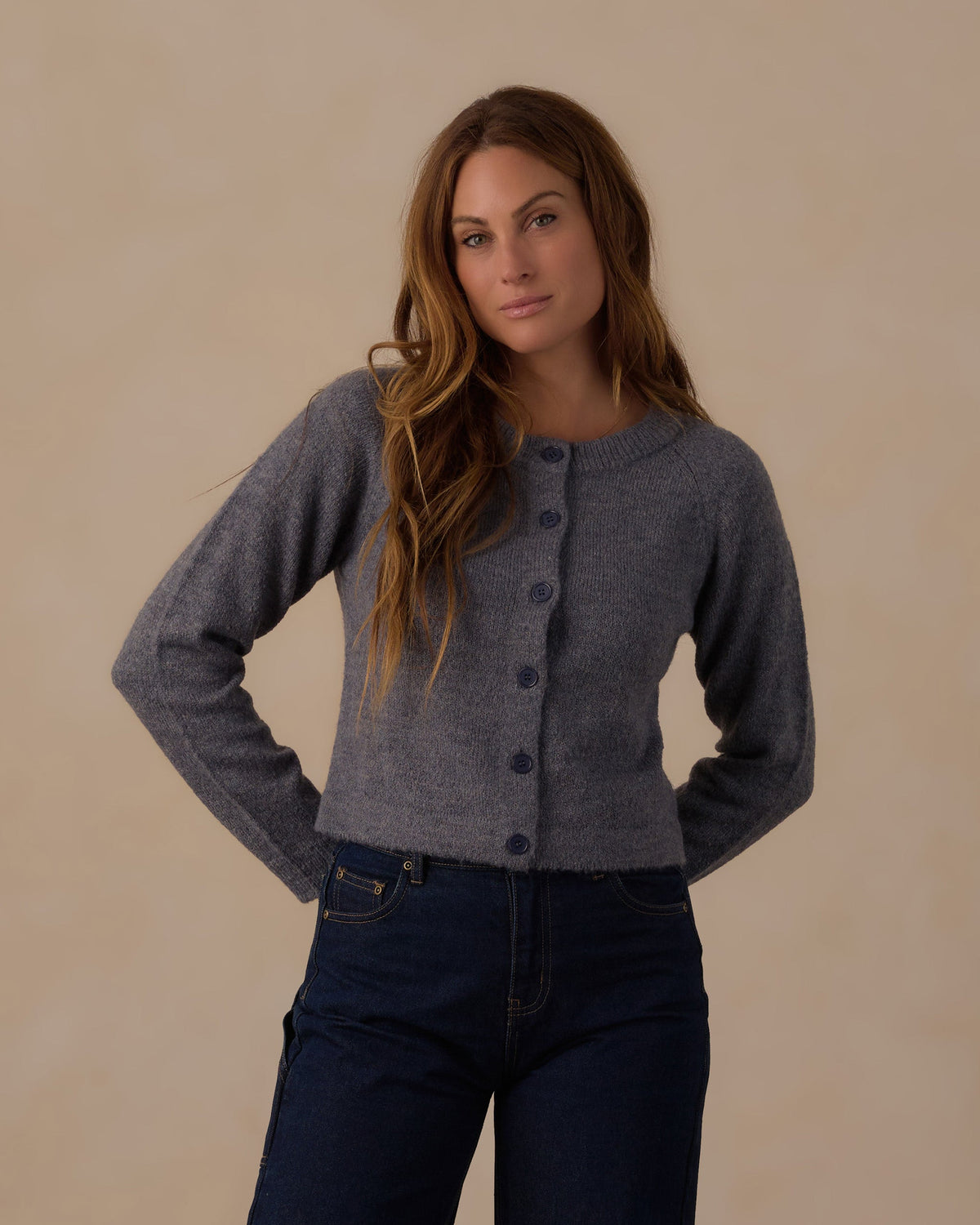 Fuzzy Cardigan- Midnight