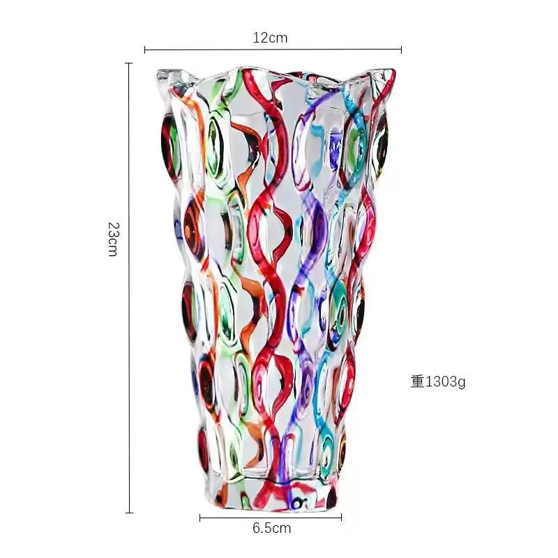 Luxury Crystal Vase With Footed Design - Elegant Tabletop Decor in 13 Stunning Variants