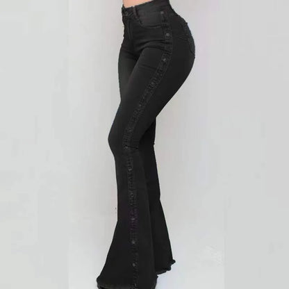 Women's Clothing New Jeans European American 2025 new popular high waisted elastic floor speaker jeans women long pants Jeans