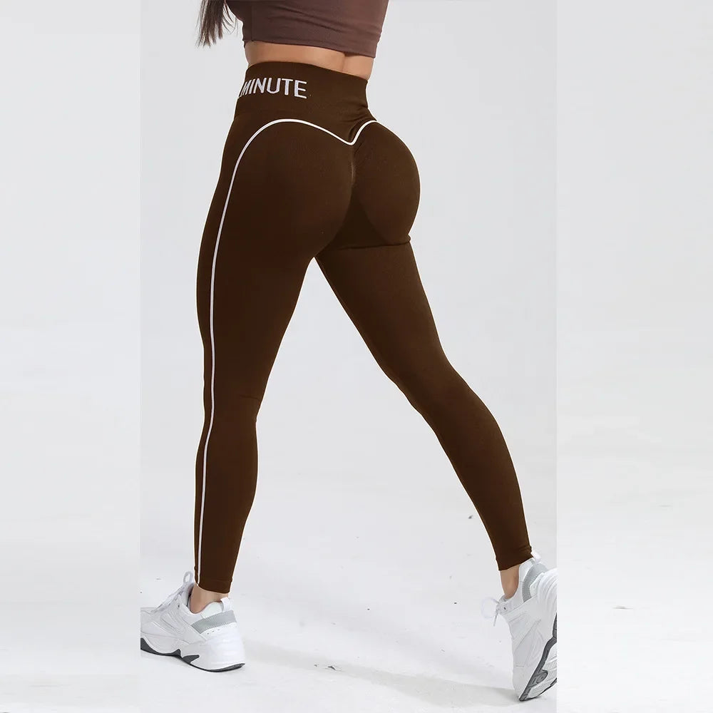 Seamless High Gym Waist Women Yoga Pants Color Contrast Sports Legging Hip Lift Gym Fitness Tights Quick Dry Workout Pants