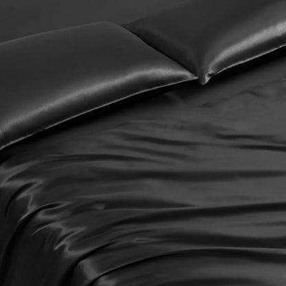 Luxury Black Leopard Satin Comforter Set – 6 or 8-Piece Bedding Ensemble for Glamorous Bedrooms