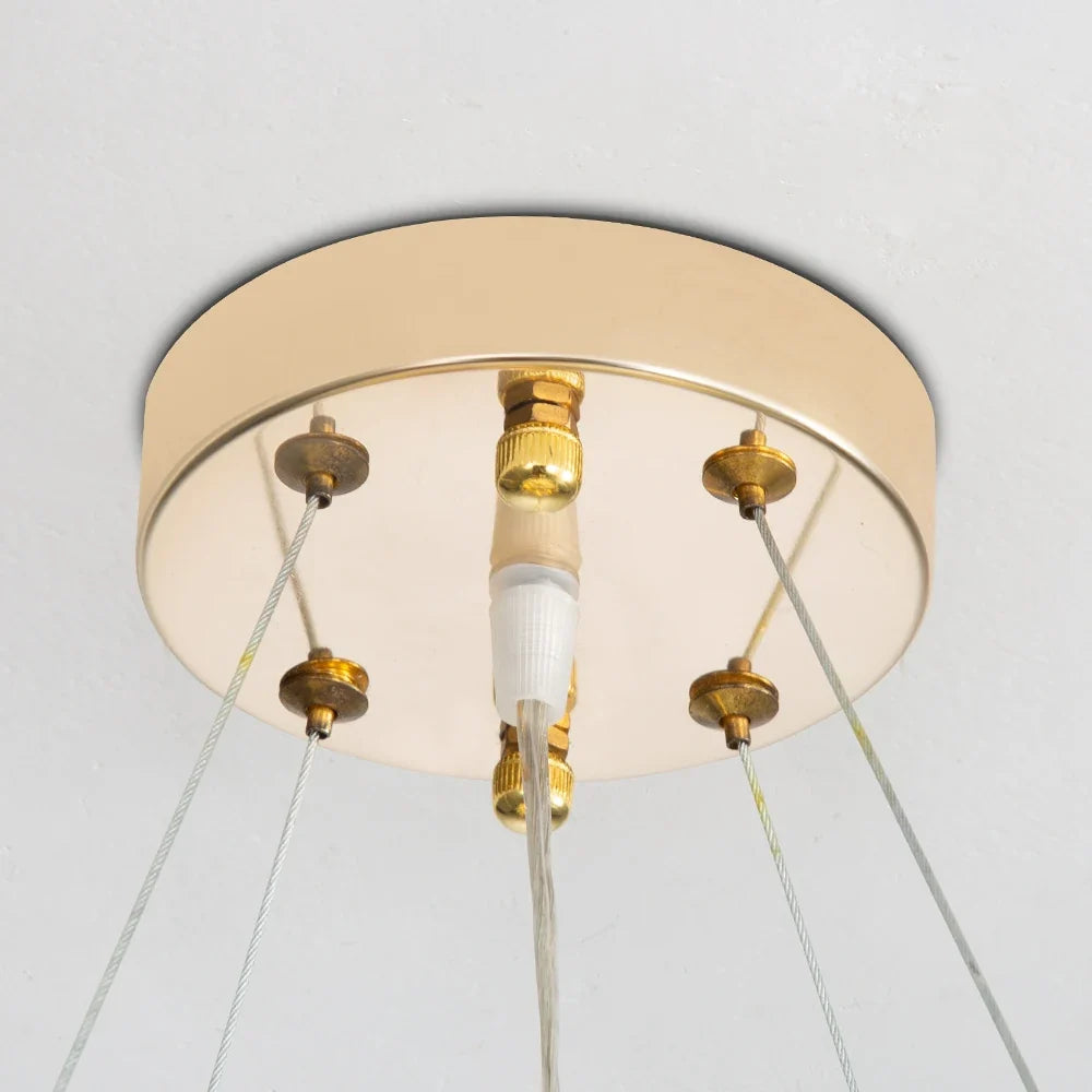 Gold Crystal Chandelier - Elegant Luxury Light Fixture with White Flower Design, 60cm & 80cm Sizes