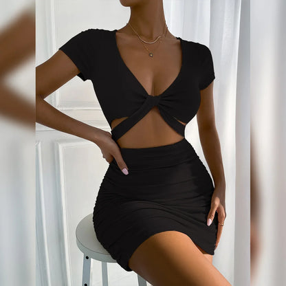 Dresses For Women 2022 Halter Hollow Backless Bodycon Mini Dress Summer Sleeveless Sexy Dresses Elegant Club Party Y2K Clothing