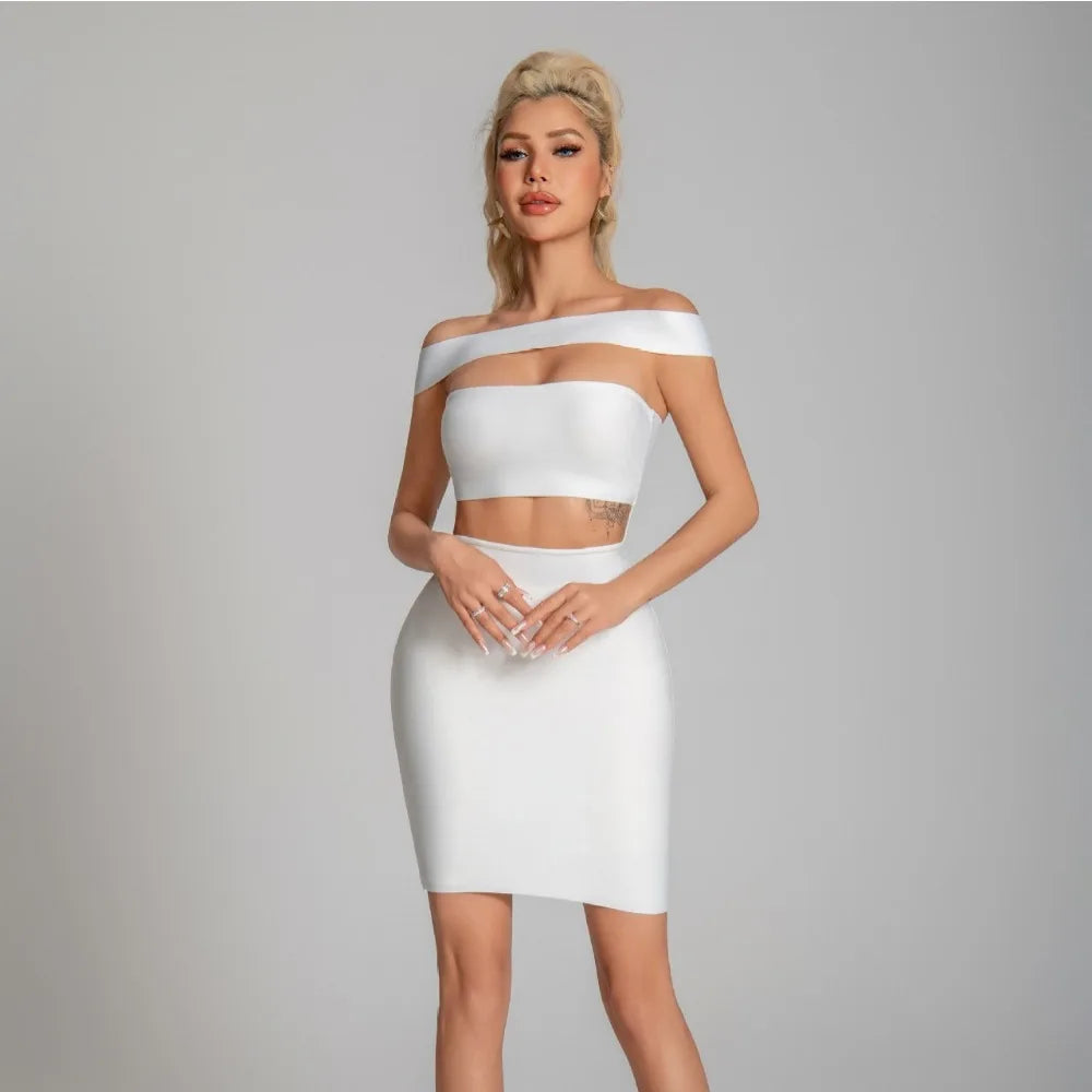 Sexy Hollow out Solid Mini Dress Off The Shoulder Slash Neck Sleeveless Bodycon Short Dresses Celebrity Evening Party Gowns