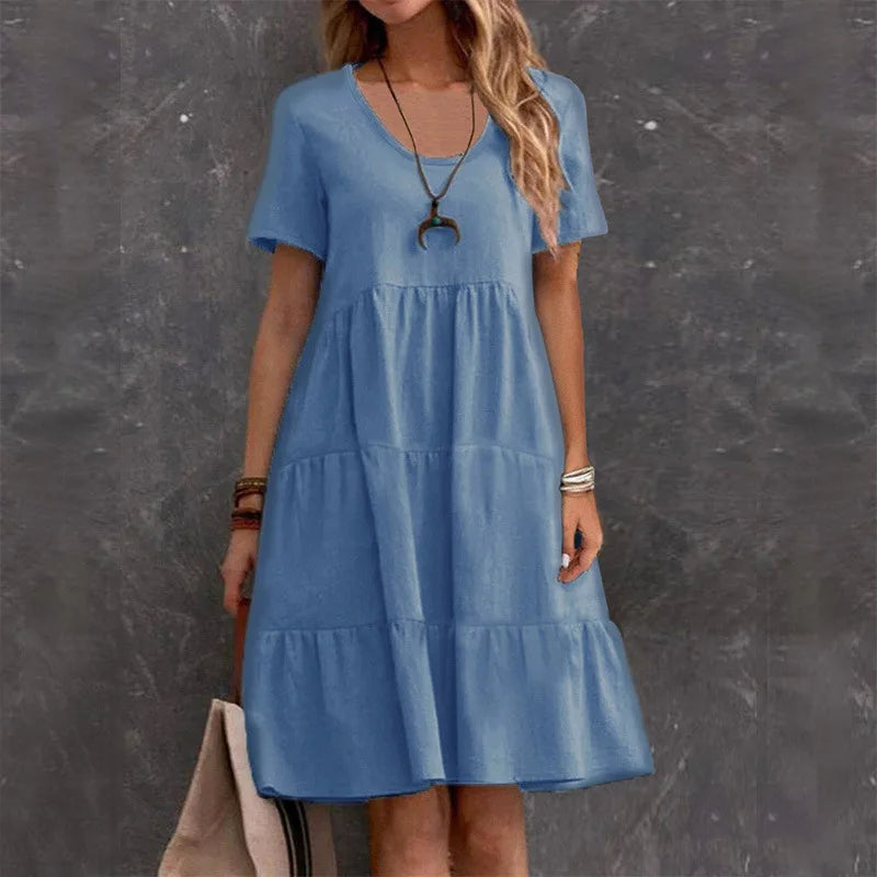 Summer New Women's Casual Dresses  Women Elegant Vestidos Midi  Kadın Elbisesi Yazlık Платье Летнее Женское Robe
