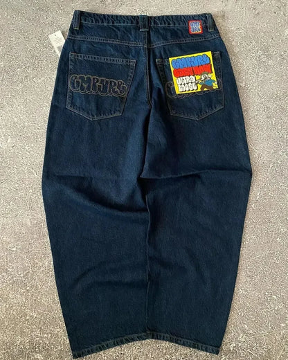 Y2k 2000s Clothes Baggy Jeans For Men  And Women Clothing Harajuku Fashion Retro Hip Hop Embroidery Trousers Woman Streetwear
