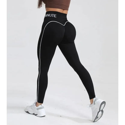 Seamless High Gym Waist Women Yoga Pants Color Contrast Sports Legging Hip Lift Gym Fitness Tights Quick Dry Workout Pants