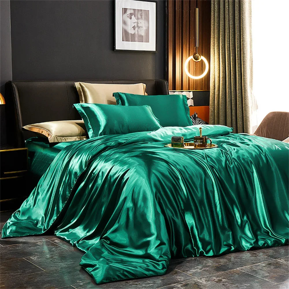 Luxury Duvet Bedding Set in Mulberry Satin – Soft, Breathable, Multiple Sizes & Colors