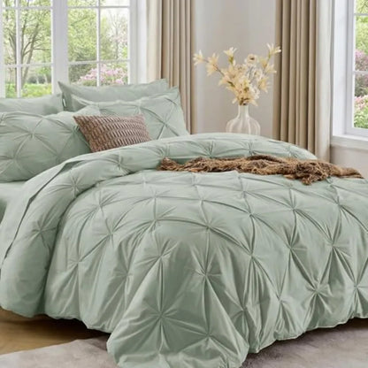 Elegant Pintuck Queen Comforter Set – 7-Piece
