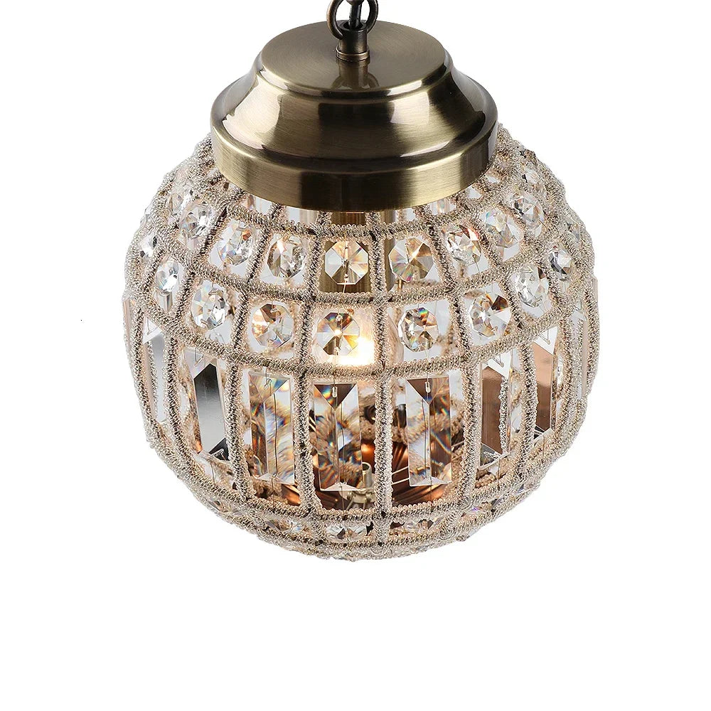 Vintage Crystal Chandelier - Luxurious Retro Orb Design with Exquisite Glass Crystals