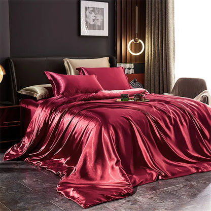 Luxury Duvet Bedding Set in Mulberry Satin – Soft, Breathable, Multiple Sizes & Colors