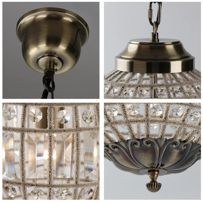 Vintage Crystal Chandelier - Luxurious Retro Orb Design with Exquisite Glass Crystals
