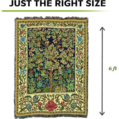 Tree of Life Woven Cotton Throw Blanket, 72" x 54"