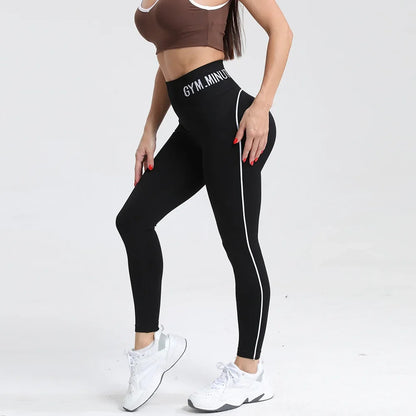 Seamless High Gym Waist Women Yoga Pants Color Contrast Sports Legging Hip Lift Gym Fitness Tights Quick Dry Workout Pants