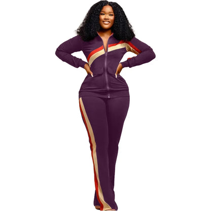 Tracksuit Women Pants Set Two Piece Set Autumn Winter Zipper Jacket Tops Suits Jogging Vintage Patchwork Outfits Y2k Streetwear
