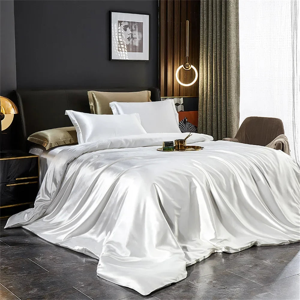 Luxury Duvet Bedding Set in Mulberry Satin – Soft, Breathable, Multiple Sizes & Colors