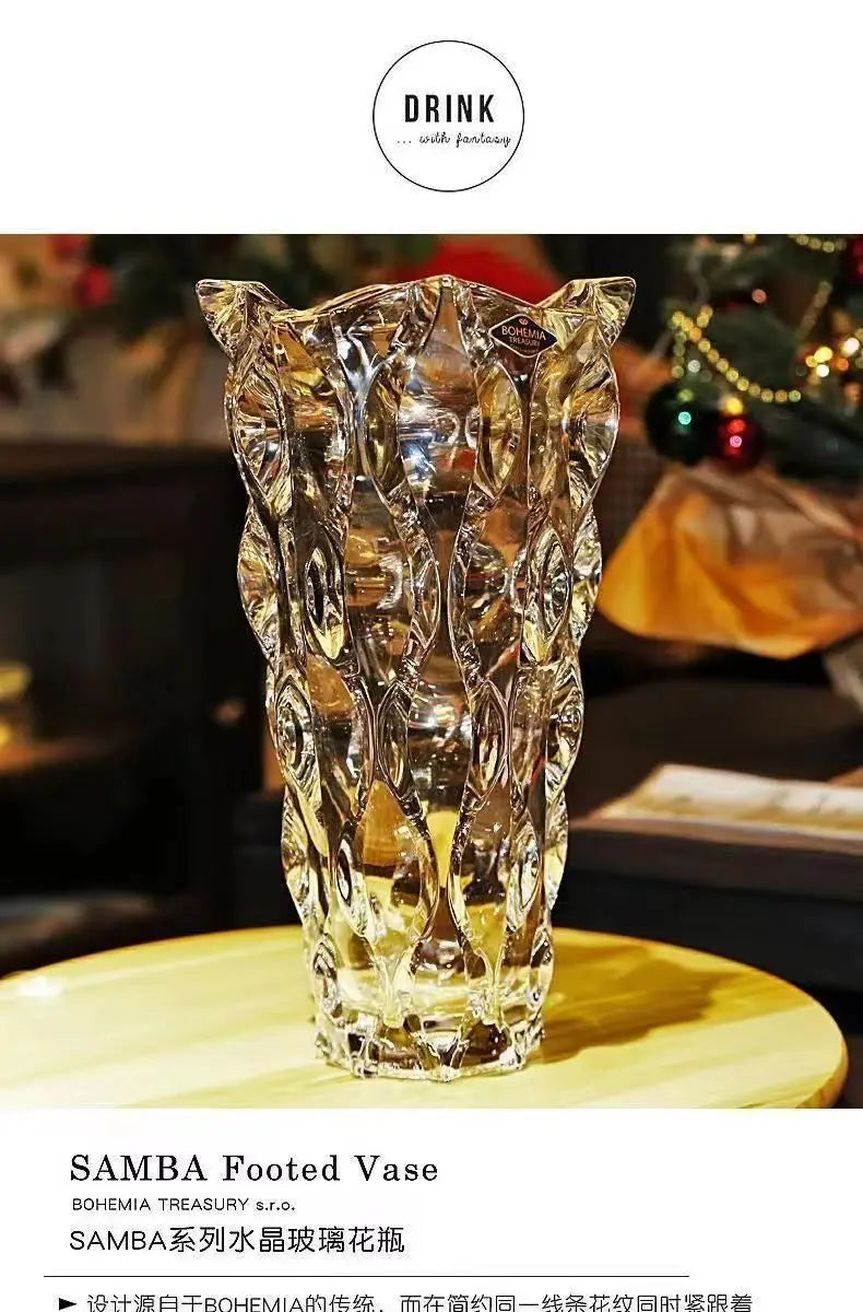 Luxury Crystal Vase With Footed Design - Elegant Tabletop Decor in 13 Stunning Variants