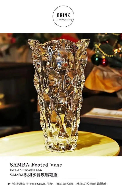 Luxury Crystal Vase With Footed Design - Elegant Tabletop Decor in 13 Stunning Variants