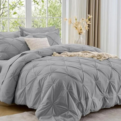 Elegant Pintuck Queen Comforter Set – 7-Piece