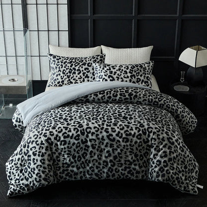 Leopard Print Duvet Cover Set with Pillowcases, Soft Microfiber All-Season Bedding for Twin, Full, Queen & King Beds