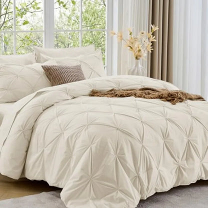 Elegant Pintuck Queen Comforter Set – 7-Piece