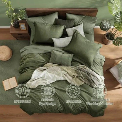 Olive Atelier Bed Ensemble – 7-Piece Reversible Luxury