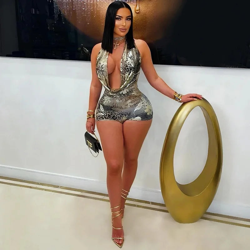 Sexy halter Backless Jumpsuits 2026 Summer Clothes Women Y2K Streetwear Elegant Luxury Bodycon Fashion One Piece Jumpsuit