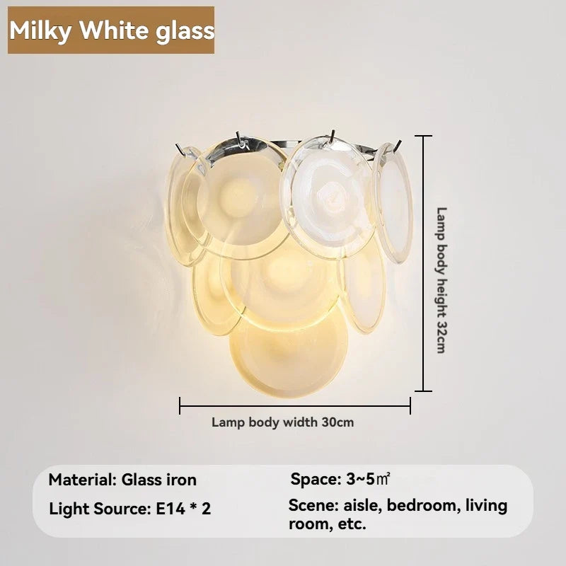 Elegant Murano Glass Wall Lamp - Handmade French Style Dimmable LED with Colorful Design