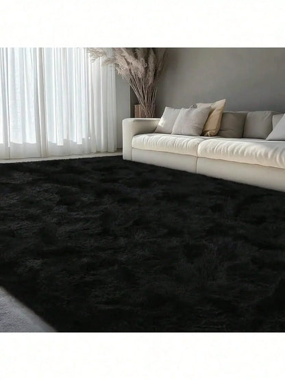 Fluffy Shag Area Rug - Abstract Tie-Dye Design with Non-Slip Backing for Cozy Comfort